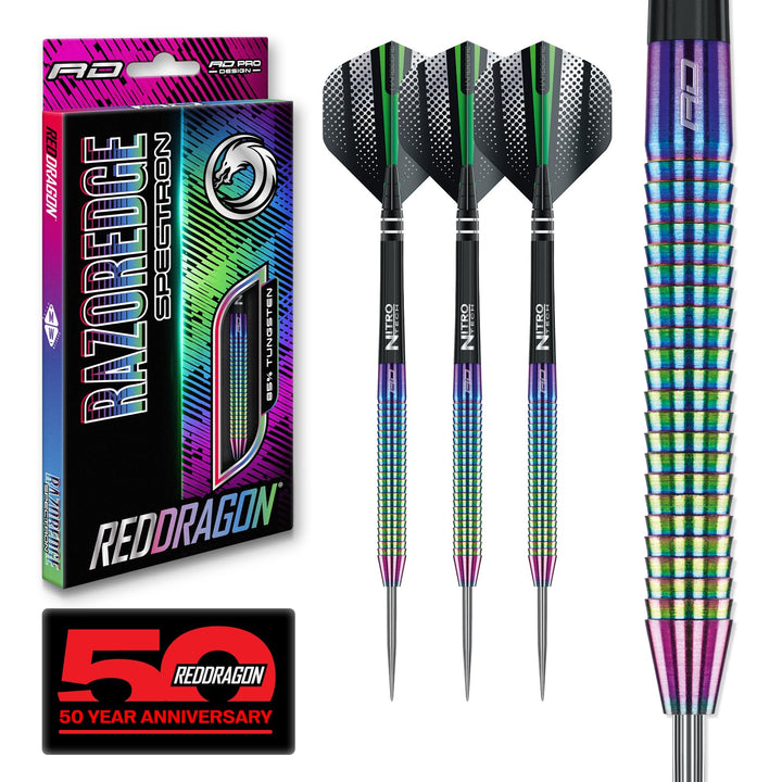 RED DRAGON Razor Edge Series Dartpfeile Tungsten Profi Steel Darts mit Flights und Schäfte 26G 2, 26