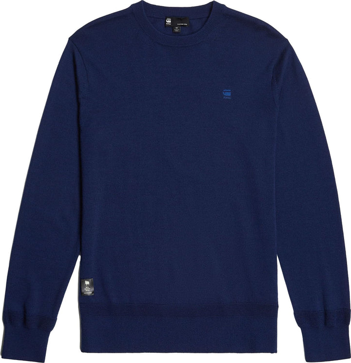 G-STAR RAW Herren Premium Core Knitted Pullover Sweater XS Blau (Imperial Blue D25174-d847-1305), XS