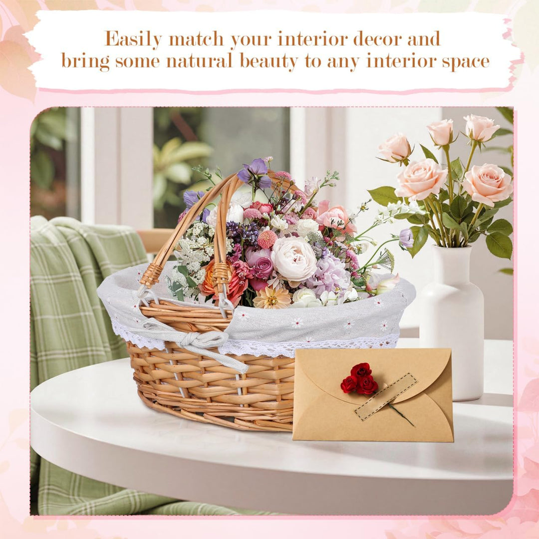 Toyvian Wickelkorb Für Blumenmädchen Handgewebter Storage Basket Für Hochzeiten Picknick Und Dekorat