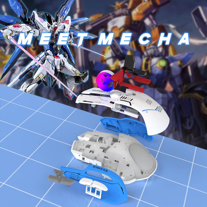 G6 Tri-Mode-Maus, kabelgebundene 2,4-G-Bluetooth-Maus Typ C mit 11 RGB-Hintergrundbeleuchtung, mecha