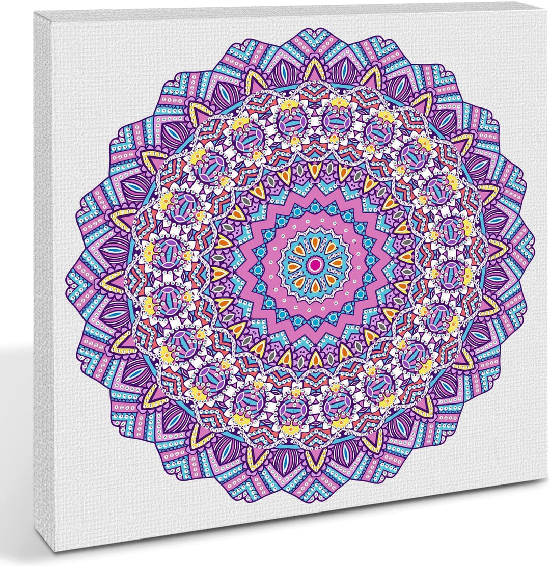 Ursus 43520008F - Diamond Painting Mandala Set 8, Bastelset mit Steinchen in Lila-, Pink- und Blautö