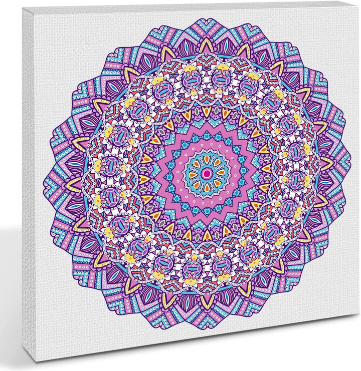 Ursus 43520008F - Diamond Painting Mandala Set 8, Bastelset mit Steinchen in Lila-, Pink- und Blautö