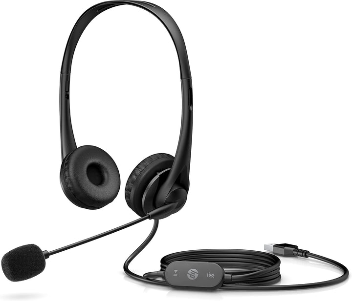 HP Wired USB-A Stereo Headset G2 Euro Schwarz, USB