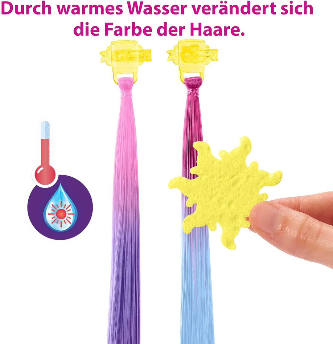 Disney Prinzessinnen Rapunzel Puppe, mit extra langen Haaren und Farbwechsel Funktion, inkl. Haar Ac