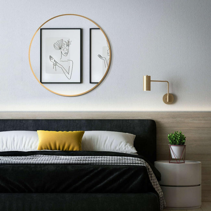 HOKO® Badspiegel 60cm, mit Gold Rahmen 60cm rund Gold, 60cm rund Gold