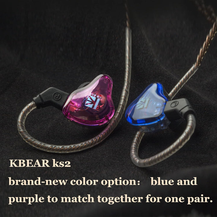 Yinyoo KS2 Kopfhörer, KBEAR HiFi In-Ear-Kopfhörer Over-Ear-Kopfhörer für PC, 1BA 1DD Hybrid Headset