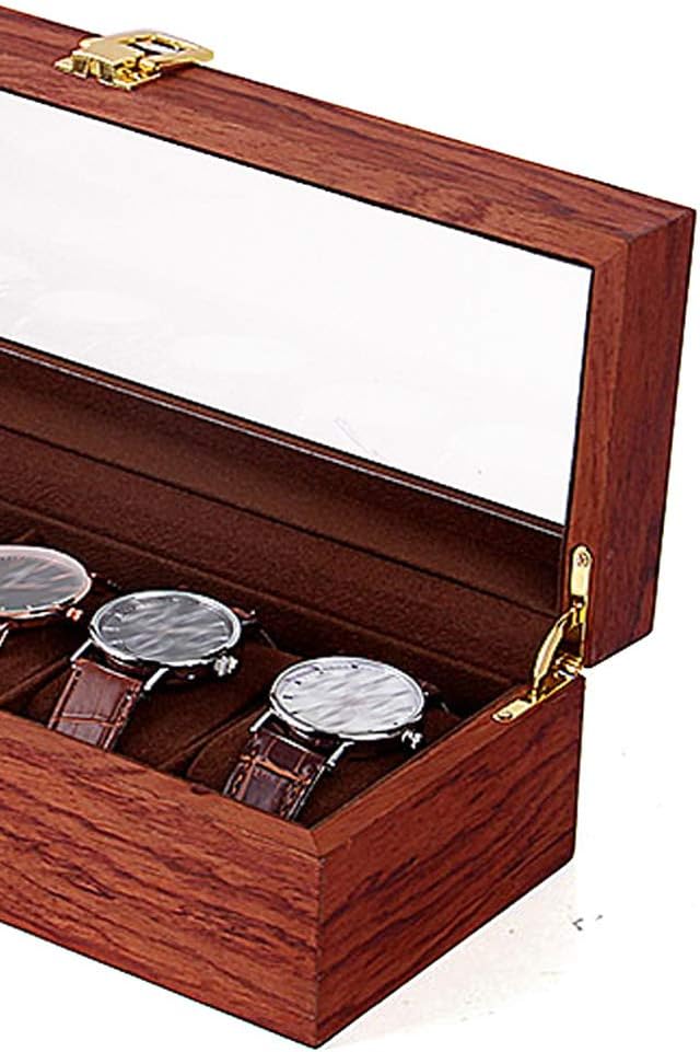 soudesileim 6 uhren aufbewahrungsbox holz, Uhrenbox mit Herausnehmbaren uhrenhalter, watch box mit G