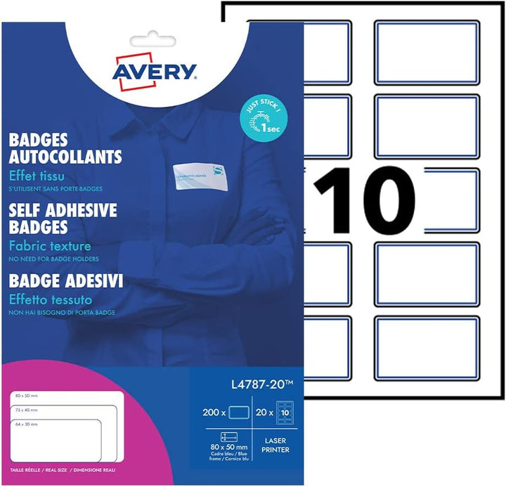 Avery L4787-20 Selbstklebende Namensschilder