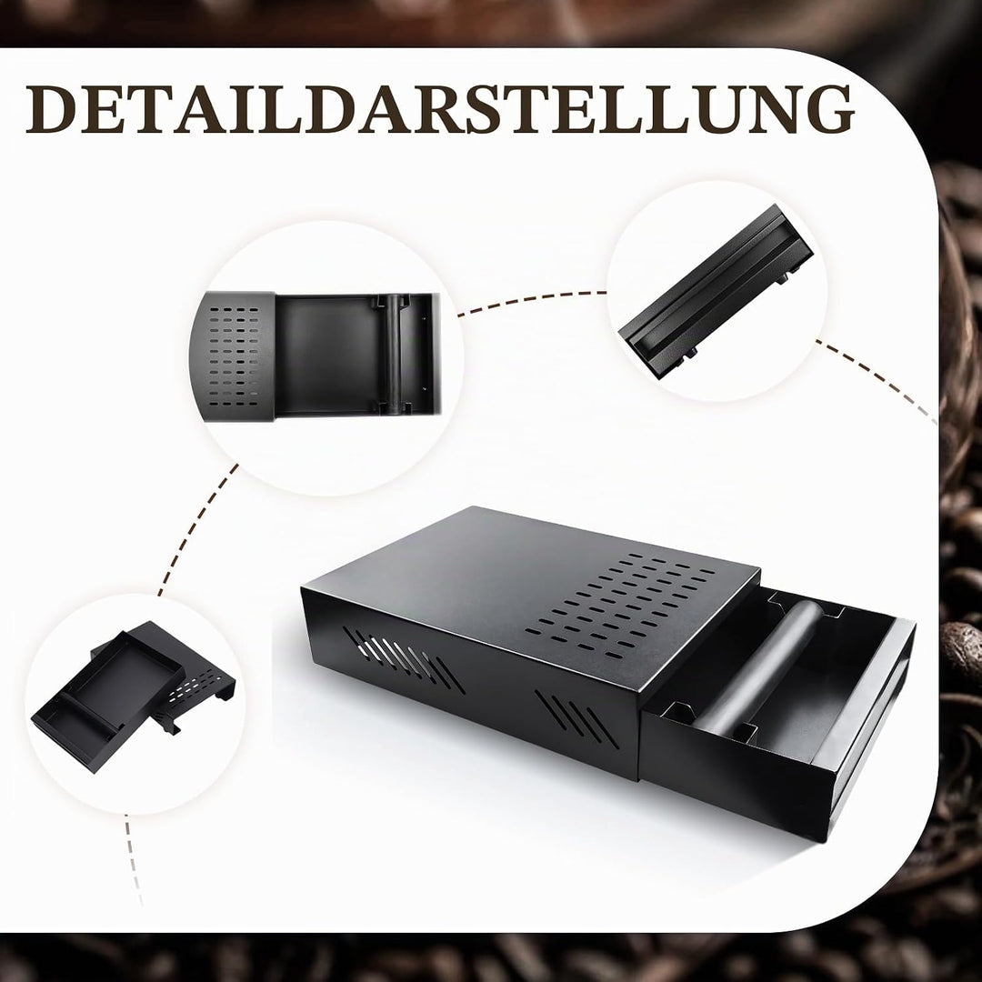 Kaffee Klopf Box Behälter, Edelstahl Kaffee Abklopfbehälter Sudschublade mit Klopf-Stick, Verdickter