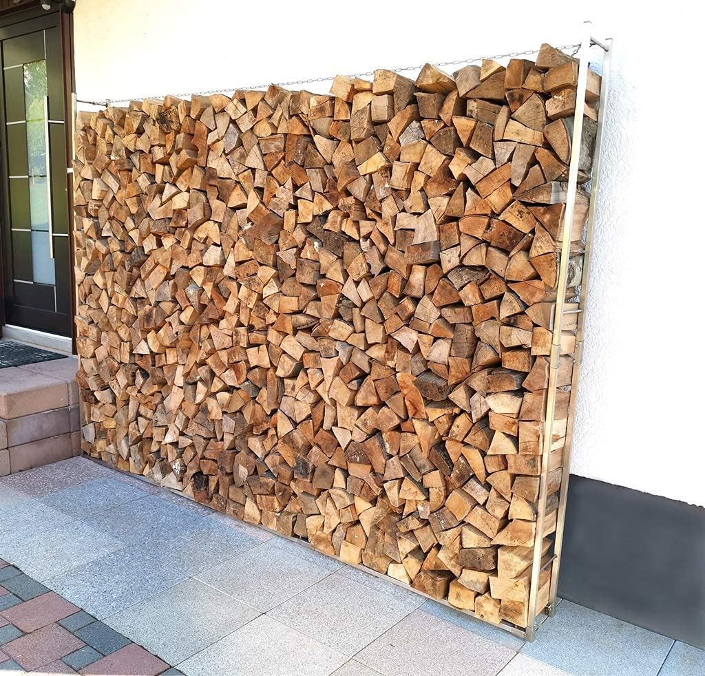 NAMOR Holzstapelhilfe aus Edelstahl Kaminholzregal | Brennholz | Stapelhilfe | Holzstapelhalter | V2