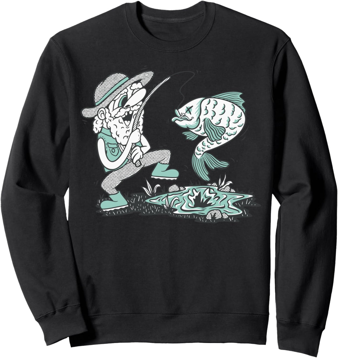 Angler mit Angelrute ist beim Fischen Angler Sweatshirt
