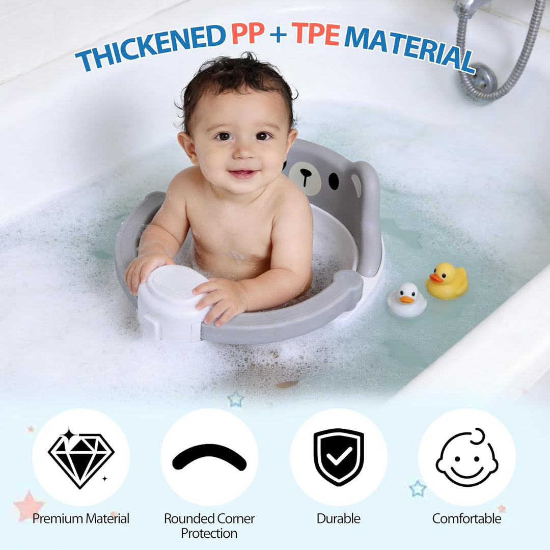 REDCAMP Baby Badewannensitz mit 4 starken Saugnäpfen, aufklappbare Armlehnen für einfachen Ein- und