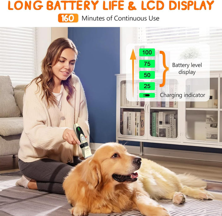 Profi Leise Hundeschermaschine, Schermaschine Hund Katze, tierhaarschneidemaschine set mit 4 Schneid