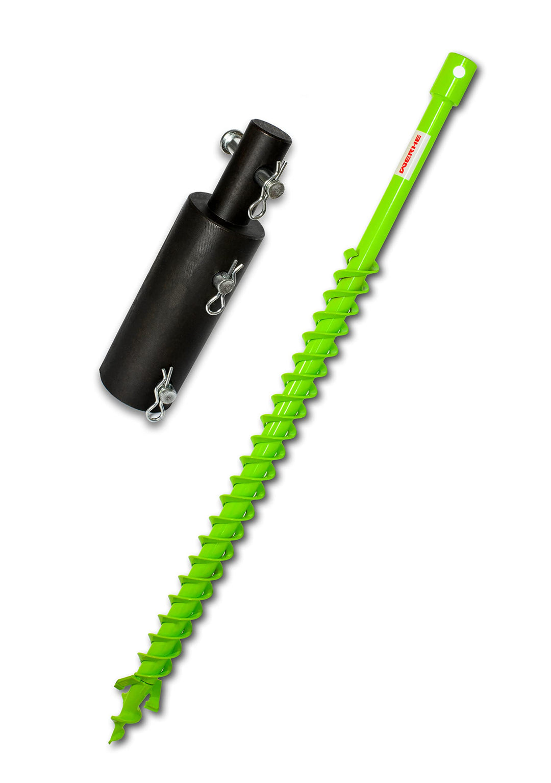 WERHE Erdbohrer 40 mm mit Doppelwendel – Robuster Vollstahl für Baumpflanzung und Zaunbau – Kompatib