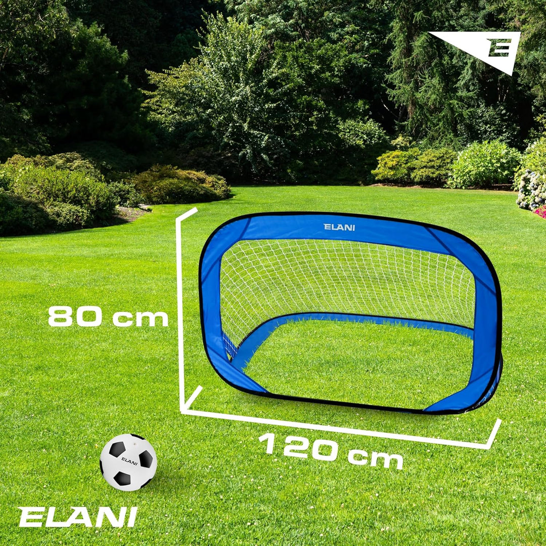 ELANI - Fussballtor Set mit 2 Toren - doppelt verstärkte Seiten & Tragetasche mit 8 Heringen für sic