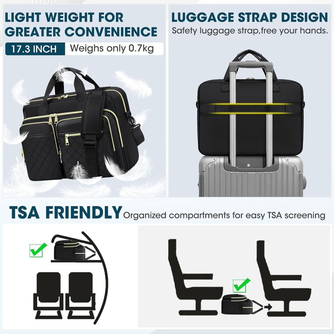 RAINSMORE Laptoptasche 17,3 Zoll für Damen Laptop Aktentasche Wasserdichte Laptop Notebook Tasche Bu