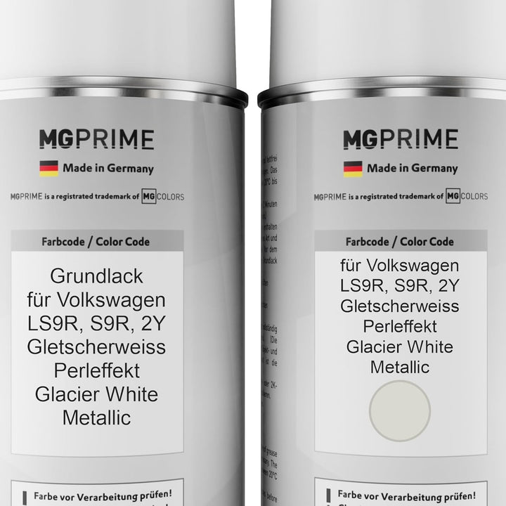 Autolack Sprühdosen Set für Volkswagen VW LS9R / 2Y Gletscherweiss Perleffekt/Glacier White Metallic
