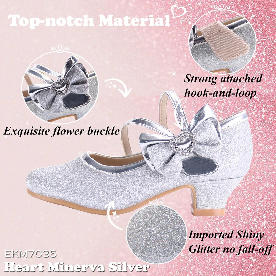 EIGHT KM EKM7018 Mädchen High Heel Kleid Schuhe Mary Jane Prinzessin Hochzeit Pumps Schuhe Glänzend