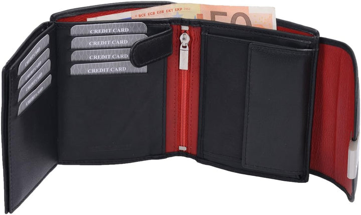 AVANCO Leder Damenbörse Damen Geldbörse Börse 22- (52A) Damen Portemonnaie Damen Geldbörsen Damen Ge