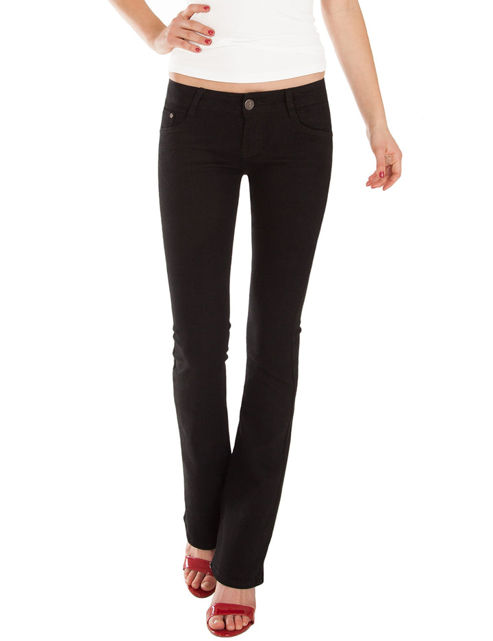 Fraternel Damen Jeans Hosen Bootcut Hüftjeans S Schwarz, S Schwarz