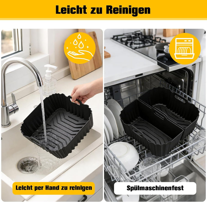 Silikonform Heissluftfritteuse für Ninja MAX PRO 6,2L, 3 Stk Airfryer Zubehör für Ninja 4,7L Wiederv