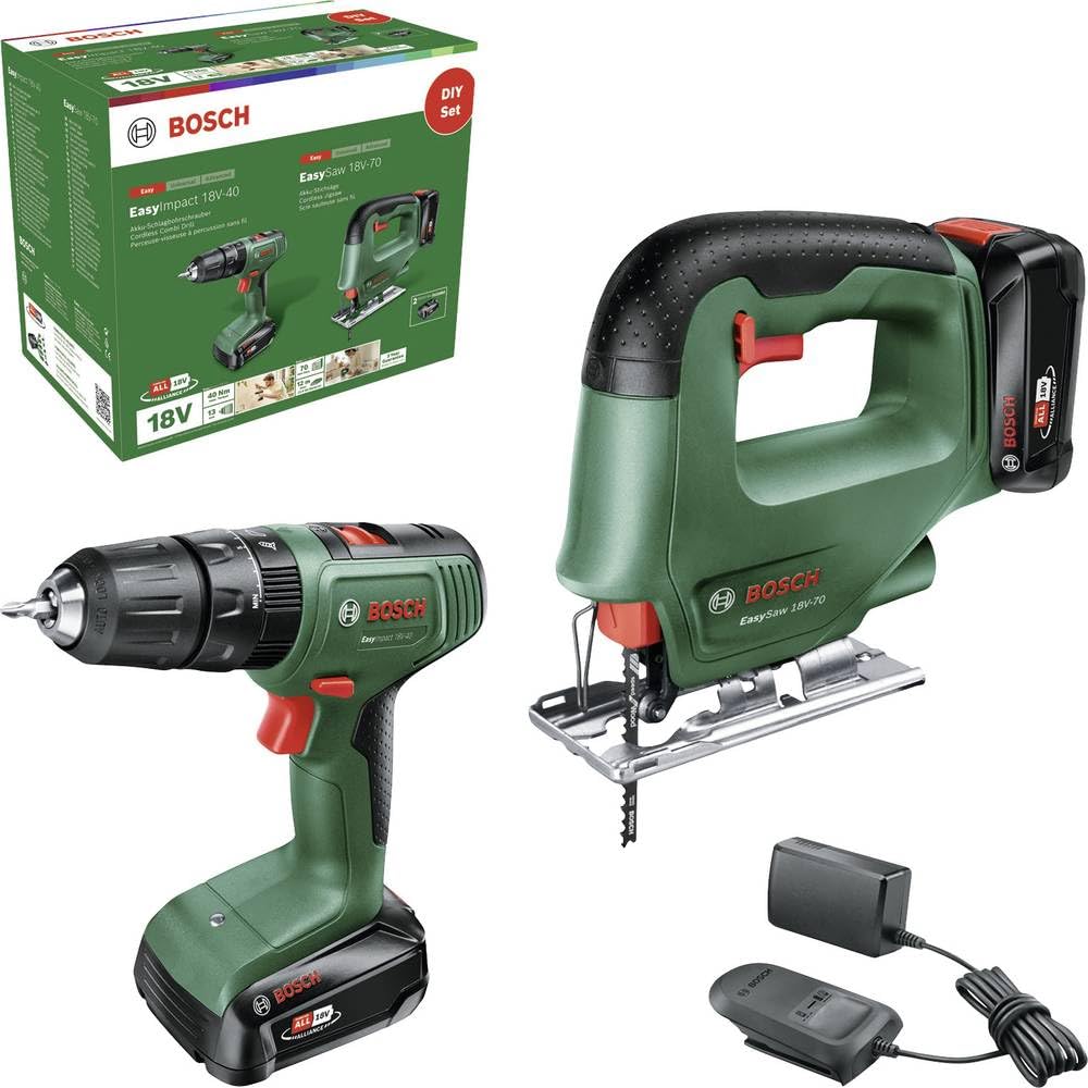 Bosch Home and Garden EasyImpact 18V-40 + EasySaw 18V-70 06039D810A Akkugeräte Werkzeugset