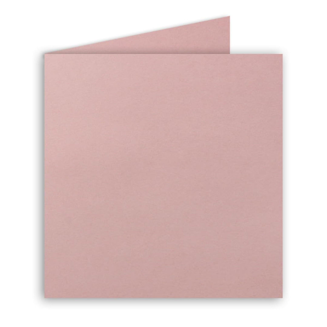 Quadratische Falt-Karten 15 x 15 cm - Altrosa (Rosa) - 500 Stück - formstabil - für Drucker geeignet