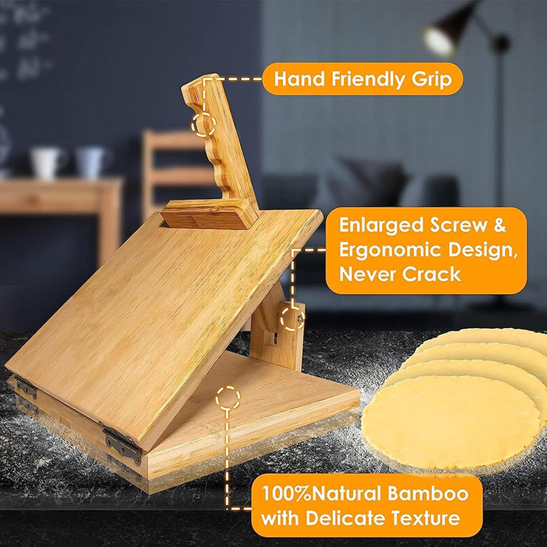 Tortilla-Presse, Holz -Tortilla -Pressemacher, Teigmaschine Handbuch Tortilla Press mit 50 Pergament
