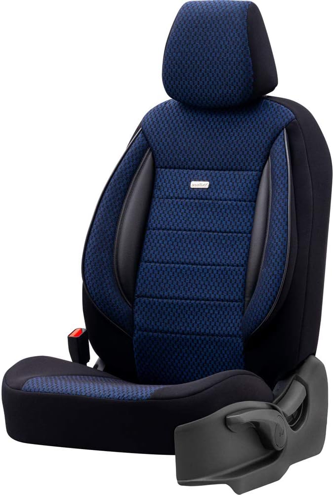 Universelle Stoff Sitzbezüge 'SelectedFit Sports' Schwarz/Blau - 11-Teilig- - kompatibel mit Side-Ai