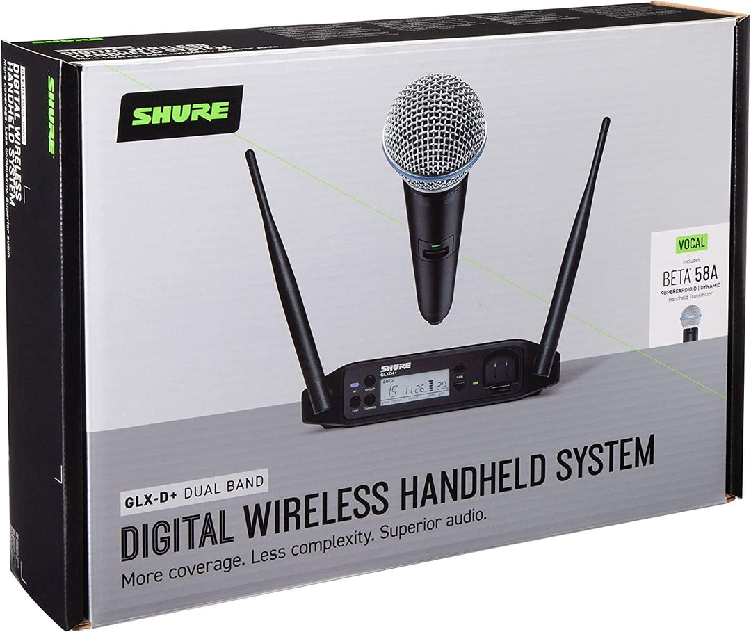 Shure GLXD24+/B58 Dual Band Pro Digitales kabelloses Mikrofonsystem für Kirche, Karaoke, Gesang – 12
