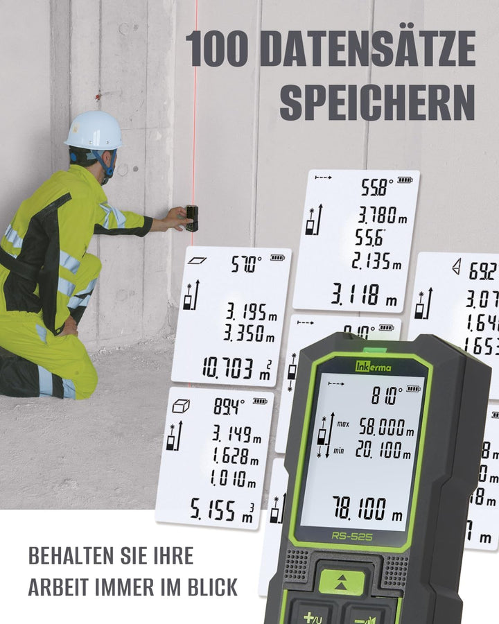 Bilaterales Laser Entfernungsmesser, 525Ft/160M Dual-Laser-Messwerkzeug, Wiederaufladbares Laser-Mes