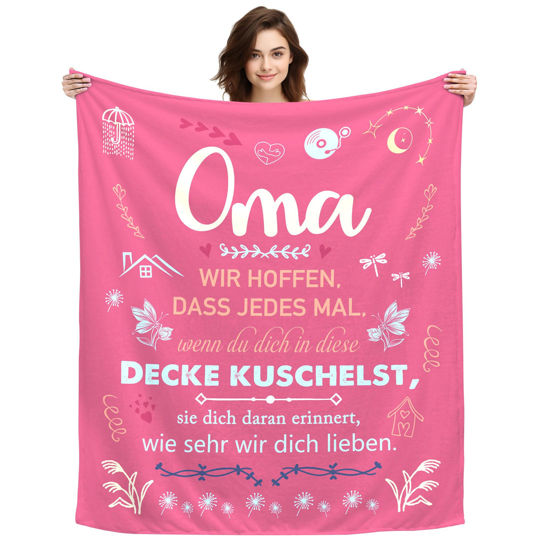 Original Renteneintritt Geschenke für Oma Frauen Kuscheldecke Geschenke für Grossmutter Weihnachten