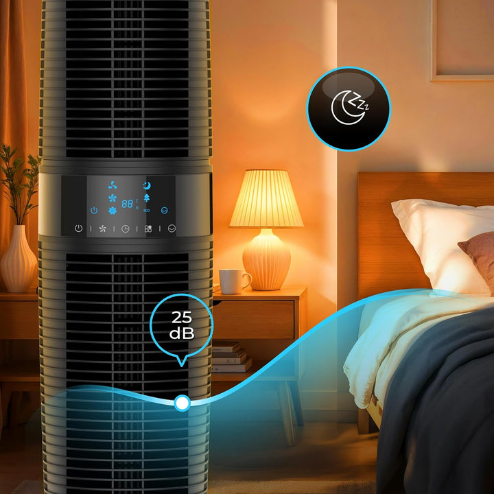 Turmventilator FLOW 360 Dual Air 360° 3 Stufen Timer 8h 96,8 cm Oszillierend 90° 45W Tower Fan Venti