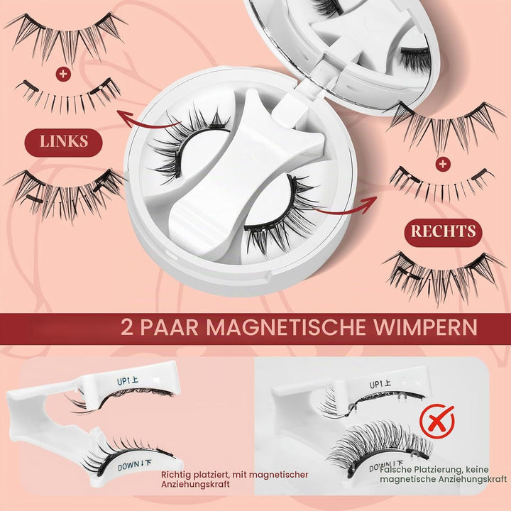 Higu clace Magnetische Wimpern,Magnet Wimpern Ohne Eyeliner,Magnetische Wimpern mit Applikator,Wimpe