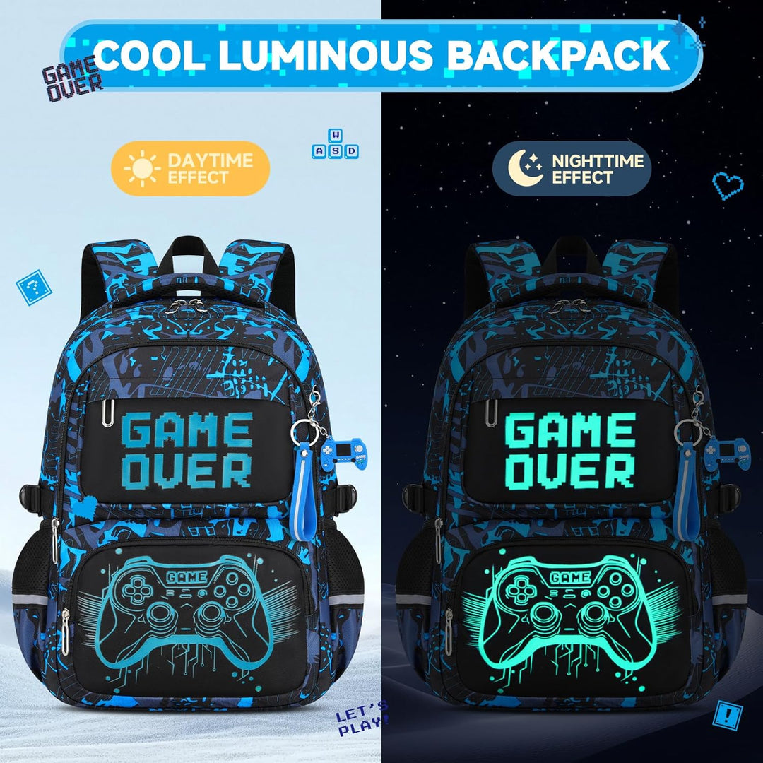 Schulrucksack Jungen Teenager, Schultasche Kinder mit Reflektoren für 3. bis 7. Klasse, Schulranzen