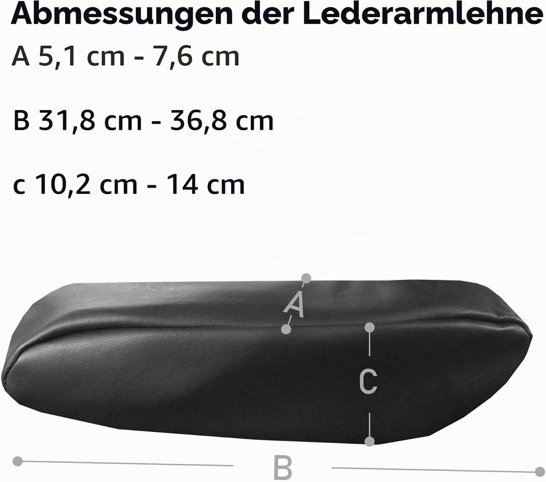 FH Group Premium Armlehnenbezug aus Kunstleder, halb-universal, Schwarz, 2 Stück Schwarz Kunstleder,