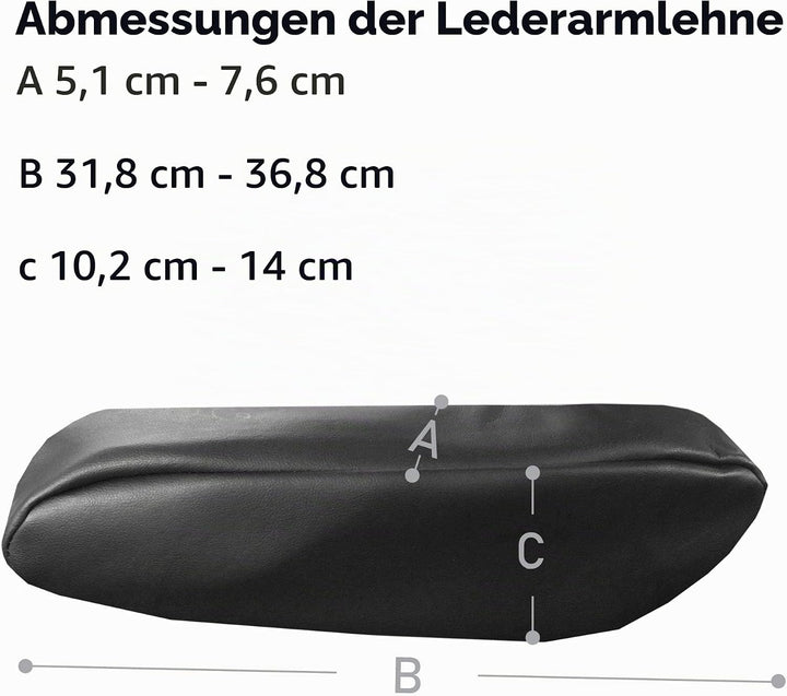 FH Group Premium Armlehnenbezug aus Kunstleder, halb-universal, Schwarz, 2 Stück Schwarz Kunstleder,