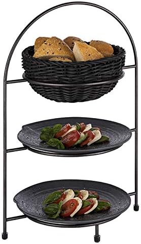 APS Serviergestell „Industrial“, Etagere, Gestell aus Metall für 3 Teller max. Ø 27 cm, innerer Ring