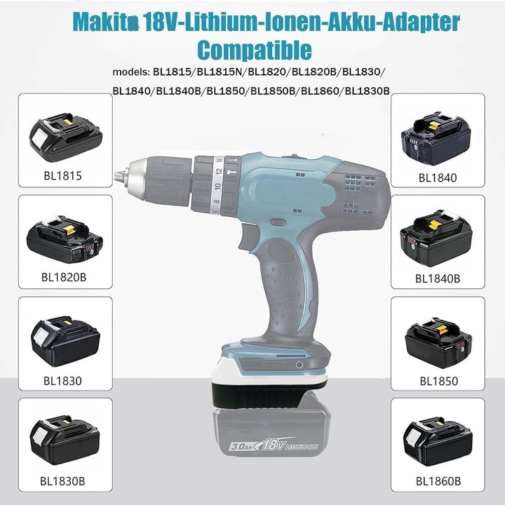MAKB18G Akku Adapter für Makita 18V LXT Batterie BL1815 BL1820 BL1830 BL1840B, als Ersatz für den Ak
