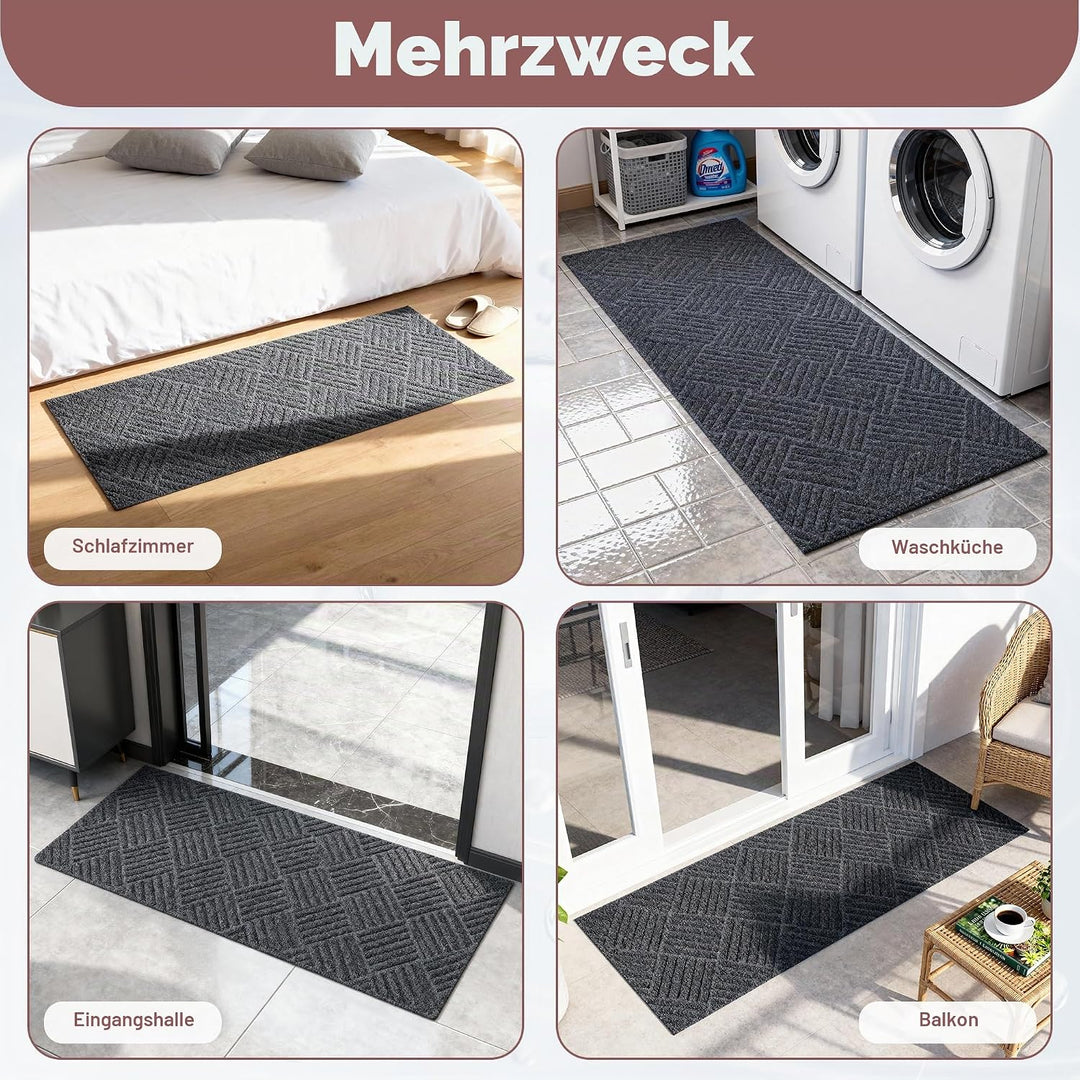 Fussmatte für Innen &amp; Aussen, 40 x 120cm rutschfeste Türmatte Staubdicht, Waschbar Schmutzfangmatte