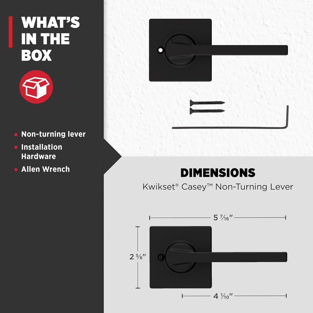 Kwikset 94880-614 Casey Schnuller-Hebel, Mattschwarz