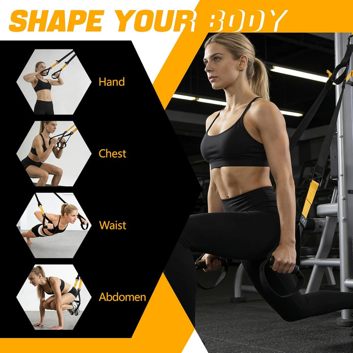 Schlingentrainer Sling Trainer Set,Suspension Trainer Kit mit Türanker & Befestigungsgurt,Verstellba