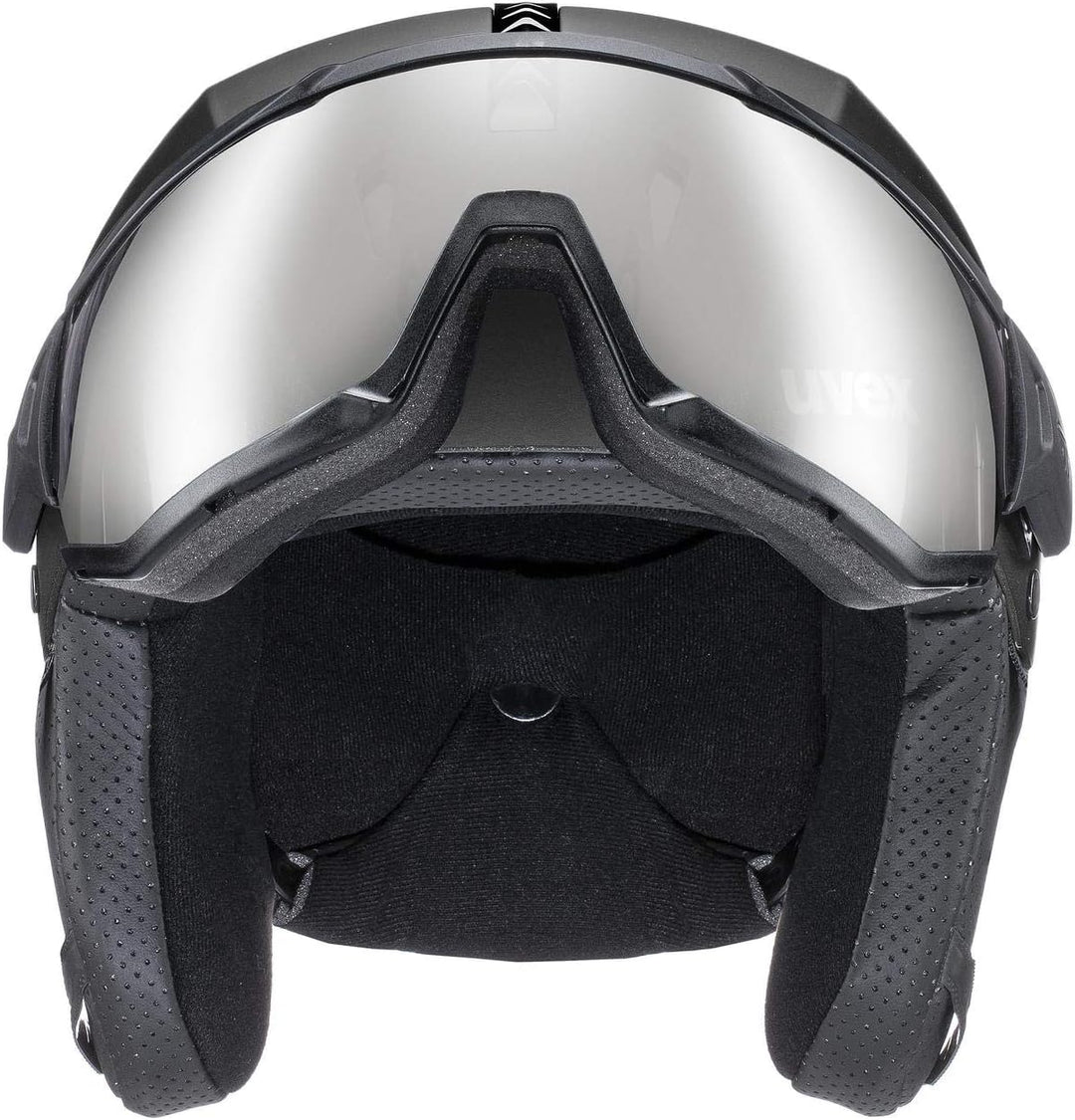 uvex Wanted Visor Visier Skihelm - Navy mat black mat 54-58 cm Bundle mit Skihelm-black-56-58cm, bla