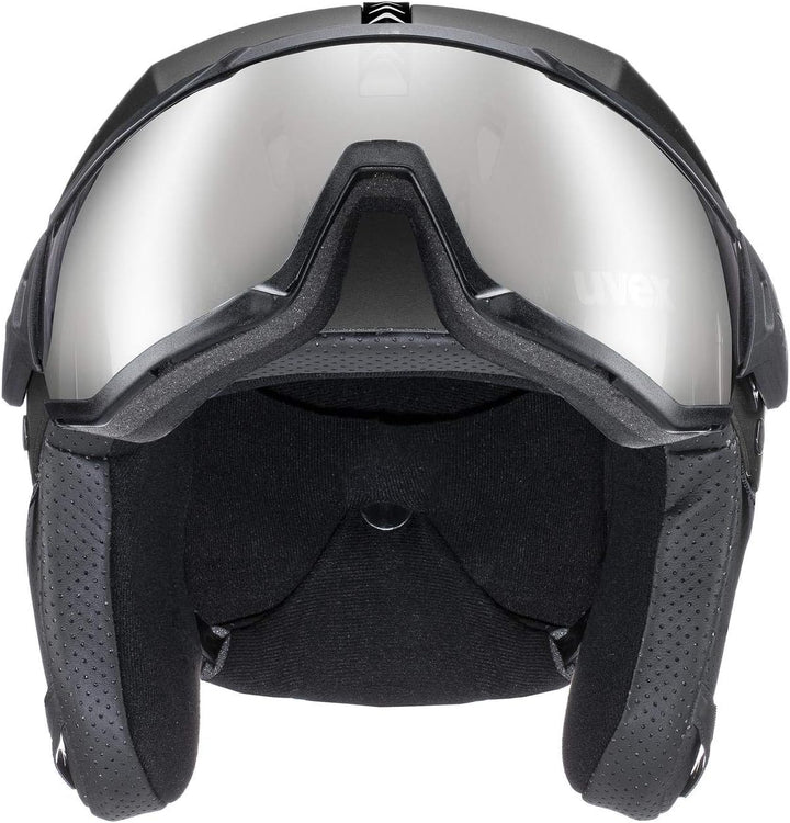 uvex Wanted Visor Visier Skihelm - Navy mat black mat 54-58 cm Bundle mit Skihelm-black-56-58cm, bla