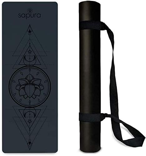 sapura health Yogamatte 2 m, Naturkautschuk, extra lang, 2 Meter, Naturkautschuk schwarz