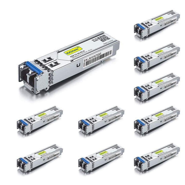 [10 Stück] 1G SFP LX Singlemode Mini Gbic Modul, 1000Base-LX LC Transceiver Kompatibel für Cisco GLC