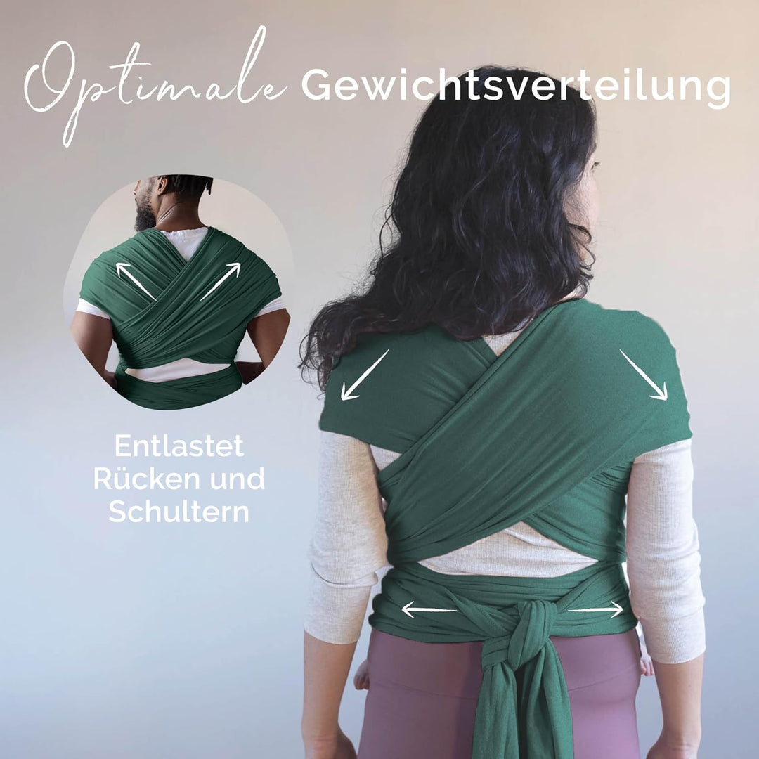 Boba Babytragetuch ab Geburt bis 15 kg - Kuschelweiche &amp; Atmungsaktive Bambusviskose, Tragetuch Baby
