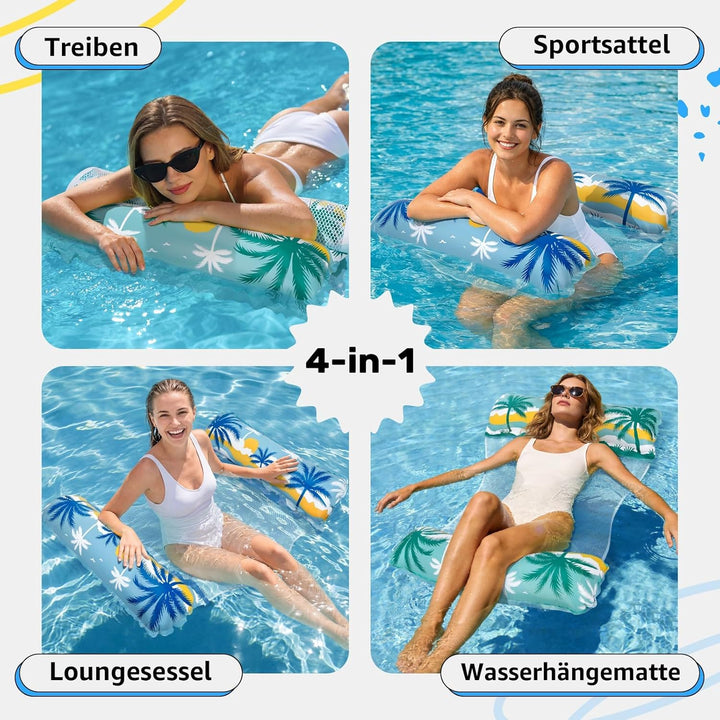 Elidepe Luftmatratze Pool, XL Pool Spielzeug Luftmatratze Wasser, 2 Stück PoolZubehör Spass Erwachse