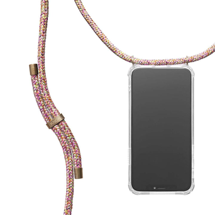 KNOK Premium Handykette für Apple iPhone 13 Mini, Unicorn, transparent | Silikonhülle mit fest verbu