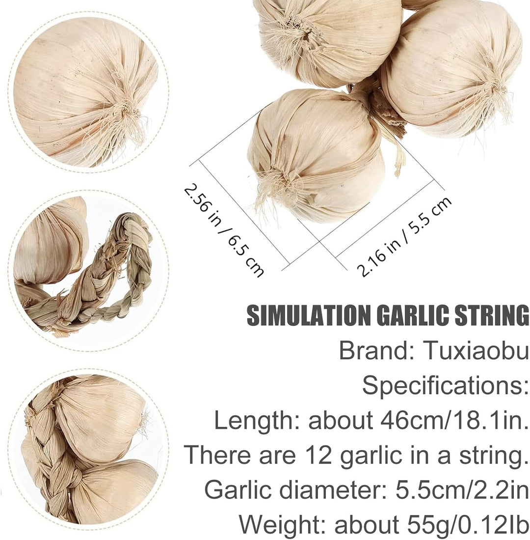 Tuxiaobu Künstliche Gemüse Knoblauch Zwiebel Schnüre Aesthetic Deko Obst, Faux Gemüse Kunst Früchte